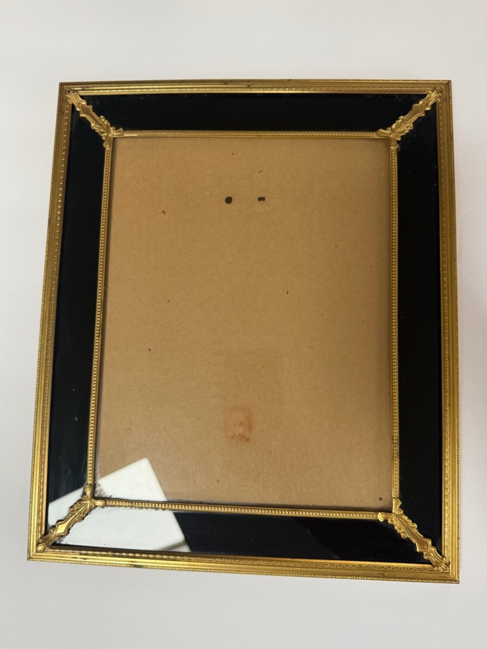 VTG Art Deco Brass Easel Black Gold Ornate Picture Frame 10x12 (8X10”) - Picture 2 of 16